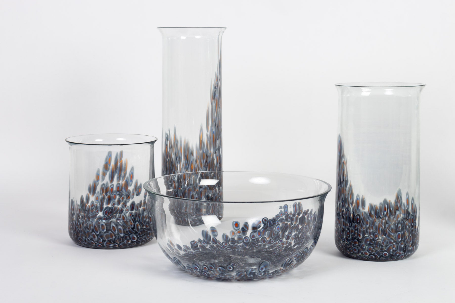Suite de quatre pièces en verre « Neverrino » de Gae Aulenti (1927-2012)