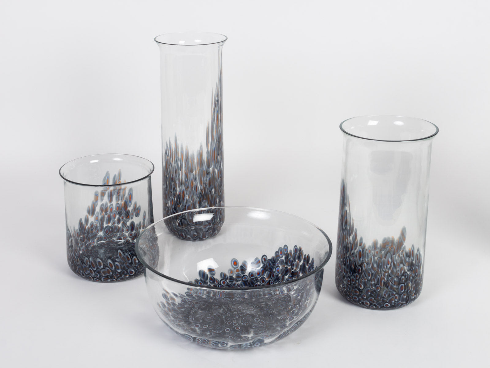 Suite de quatre pièces en verre « Neverrino » de Gae Aulenti (1927-2012)