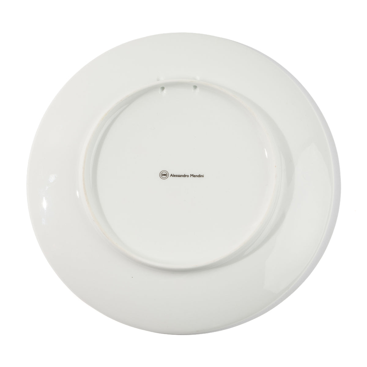 Assiettes De Gustibus d'Alessandro Mendini pour Design Memorabilia, 2015, céramique — revers et marque de l'éditeur
