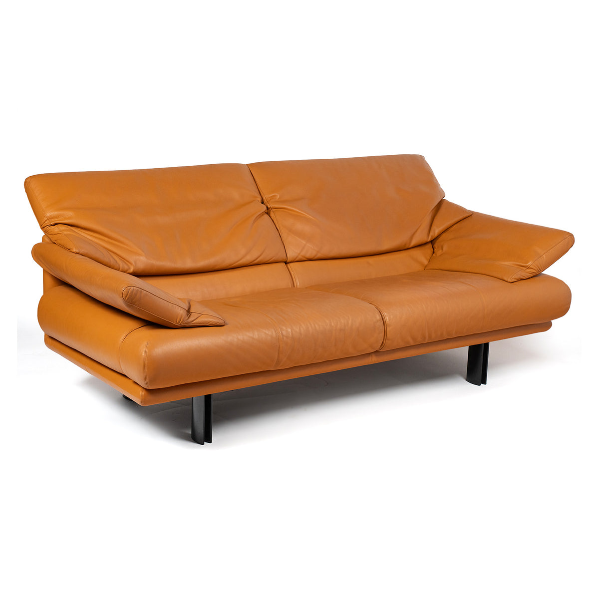 Canapé Alanda de Paolo Piva pour B&B Italia, cuir cognac — trois-quarts droit