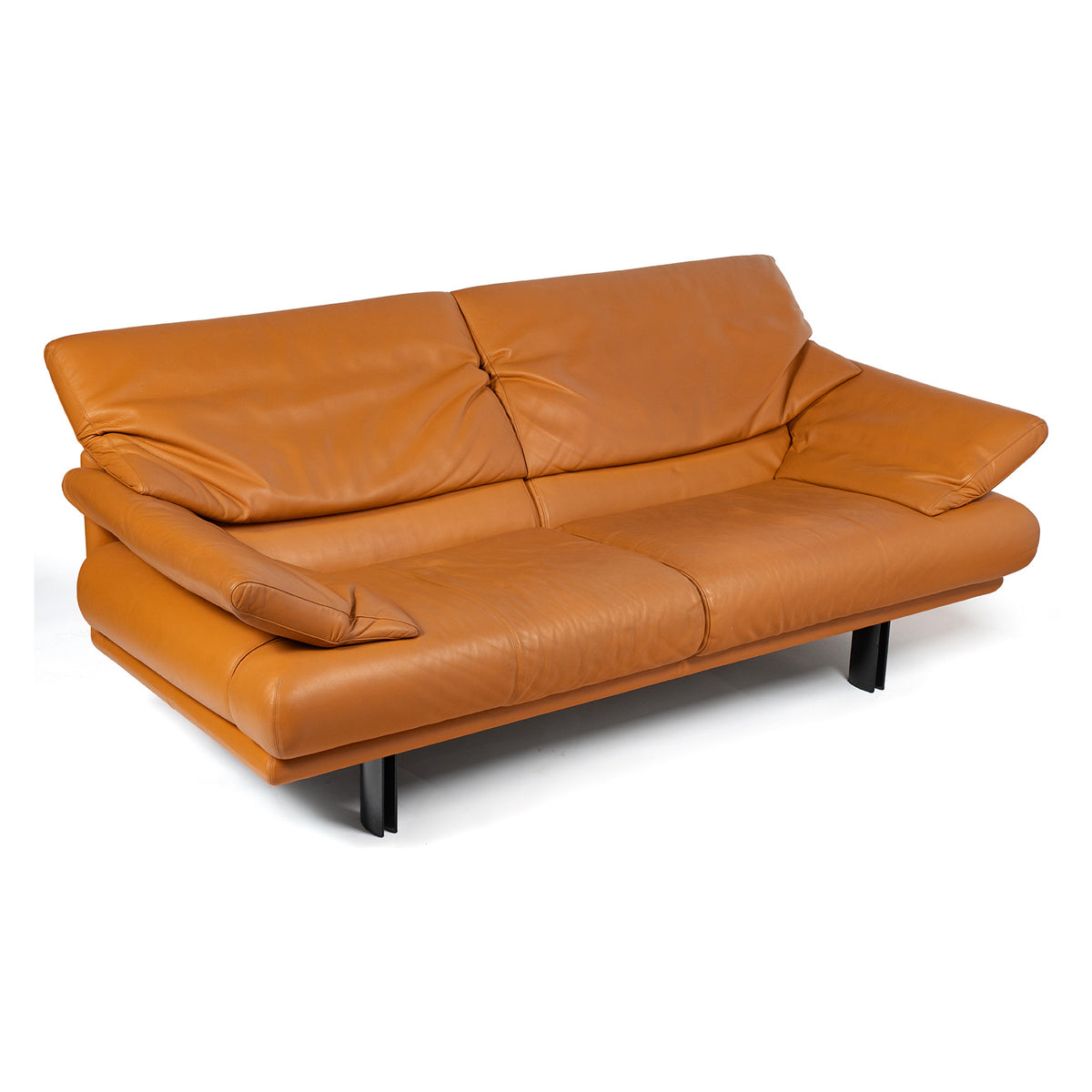 Canapé Alanda de Paolo Piva pour B&B Italia, cuir cognac — trois-quarts gauche