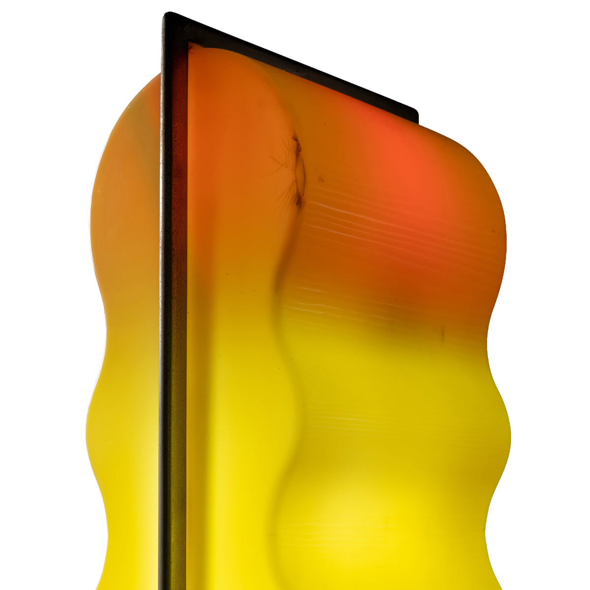 Lampadaire « Comet » d'Ettore Sottsass pour Design Centre, c.1970 – sommet orangé et arête d’aluminium – Galerie 90