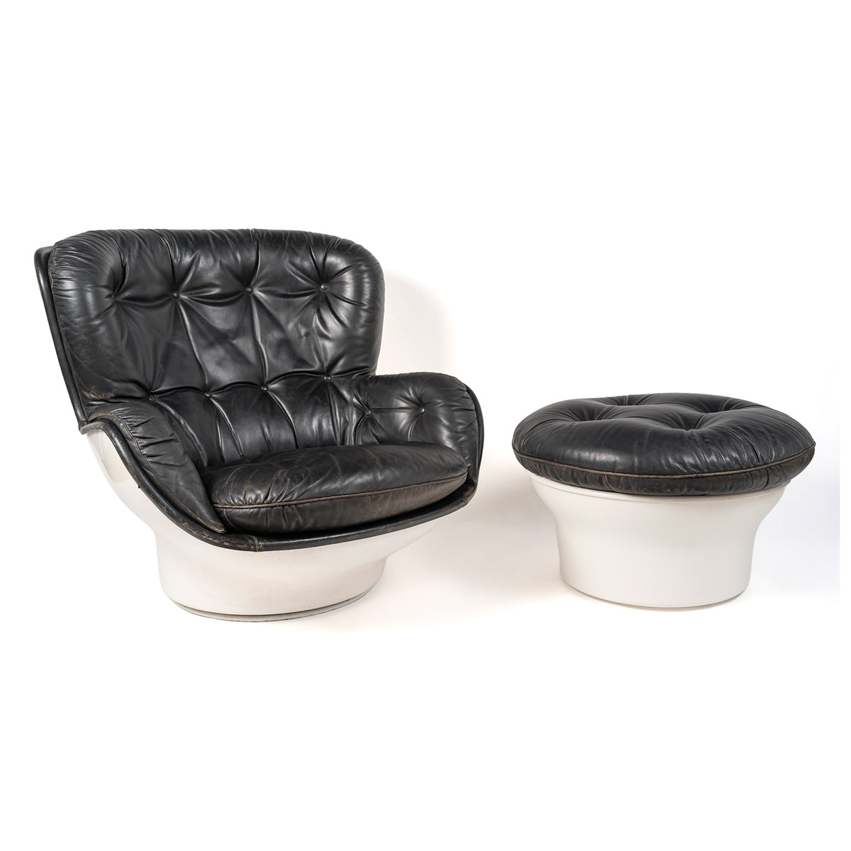 Fauteuil « Karaté » et son ottoman de Michel Cadestin pour Airborne, c.1970 – l'ensemble complet – Galerie 90