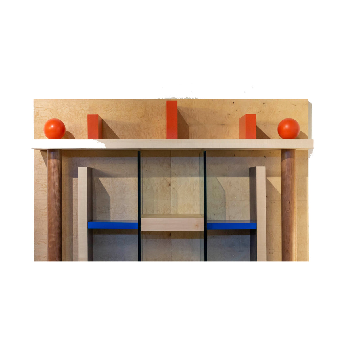 Bibliothèque « Naomi » d'Ettore Sottsass pour Meccani Arredamenti, 1993 – partie haute, sphères et volumes laqués – Galerie 90