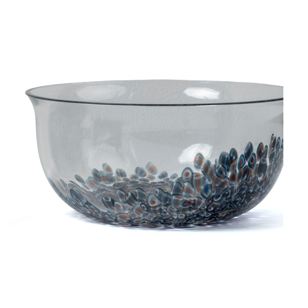 Saladier en verre « Neverrino » de Gae Aulenti pour Vistosi, c.1980 – vue rapprochée, décor de murrines – Galerie 90