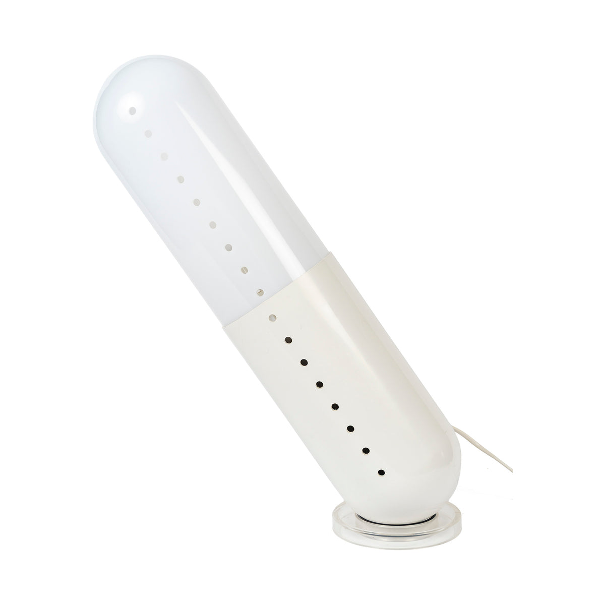 Lampe Pillola de Casati et Ponzio, ABS moulé, 1968 — inclinée, autre angle