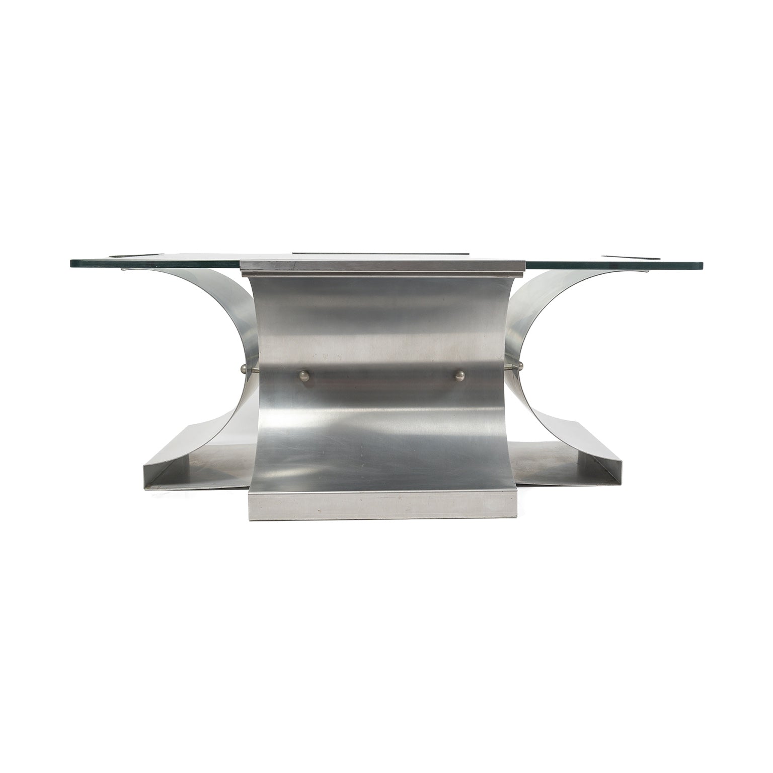 Table basse de François Monnet pour Kappa, 1970 – profil strict, hauteur du piètement – Galerie 90