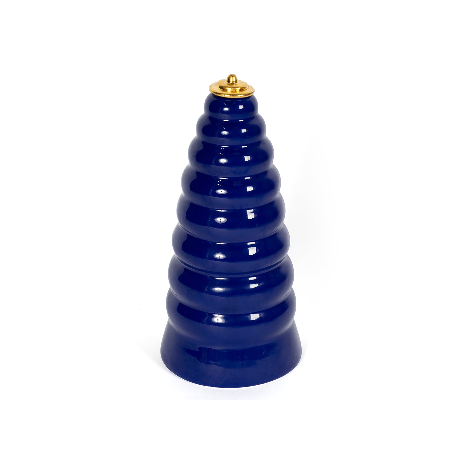 Vase en céramique d'Ugo La Pietra pour Superego Editions, 1990 – face, bouchon doré – Galerie 90