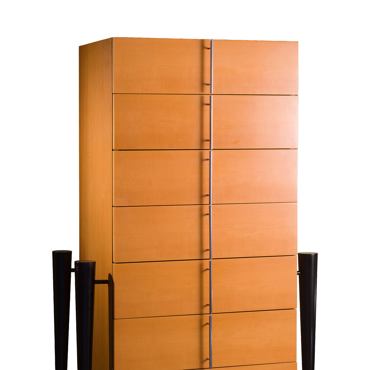 Semainier « Victoire » de Michel Boyer pour Rouve, c.1988 – caisson et fuseaux de trois quarts – Galerie 90